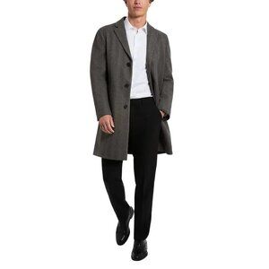Kenneth Cole Reaction Men's 36S Gray Herringbone Overcoat100% Polyester M0605